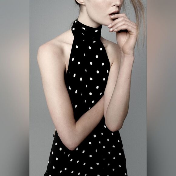 NWT ZARA POLKA DOT HALTER TOP ZW COLLECTION - Picture 13 of 15